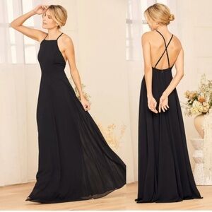 Lulus Women’s Mythical Kind of Love Black Maxi Dress Size M